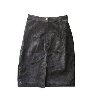 Global Identity G-iii Leather Pencil Skirt Vintage Womens Sz 5/6 80s Grunge Punk